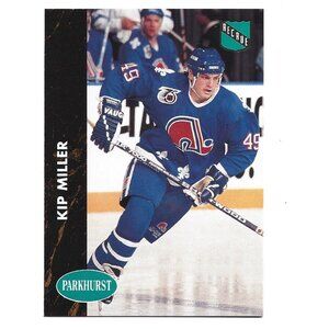 1992 French Parkhurst Kip Mller Quebec Nordiques Rookie Hockey Card [h82]